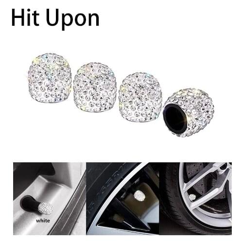 4Pcs/Lot Soft Clay Rhinestone Car Tire Valve Caps Diamond Shining Dustproof Caps Car Accessories