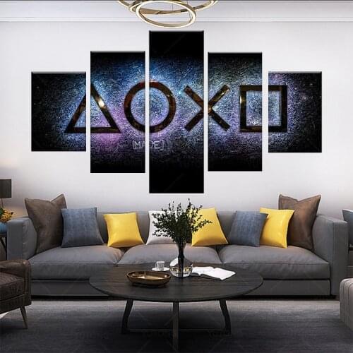 Canvas Prints 5 Pieces Modern Artwork Playstation Console Gaming Arena Photo On Wall Art Artwork Living Room Home Decorations Wa