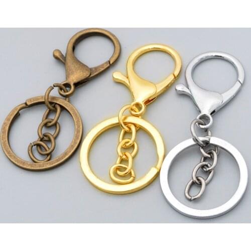 5pcs/lot Key Ring Long 70mm Plated Lobster Clasp Key Hook Chain For Jewelry Making Finding DIY Key Chains Accessories Wholesale