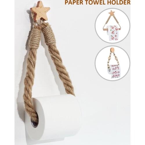 Antique Paper Towel Rope Wall-Mounted Home Bathroom Decoration Paper Towel Tissue Rack Toilet Restroom Rack Towel Rack Holder