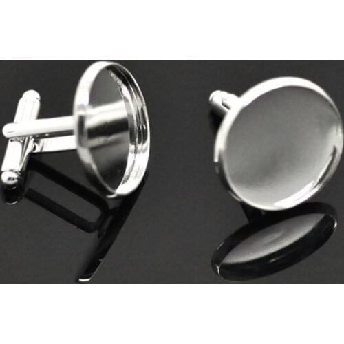 Freeshipping 18 mm high quality silver plated cufflinks base, cufflinks blank