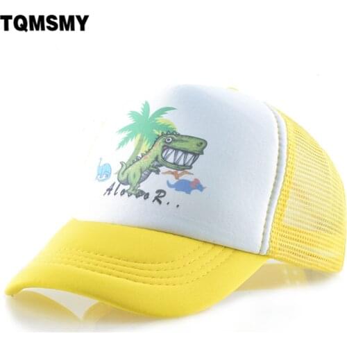 Breathable mesh Baseball Cap Girls Summer sun Hats For Boy Snapback Caps Children Solid Color Bone kids Dinosaur casquette