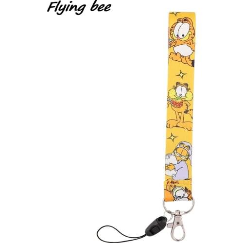 X1925 High Quality Cartoon Cat Key Chain Short Lanyard Gifts For Child Students Friends Phone USB Badge Holder Necklace