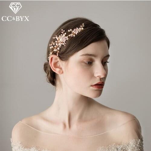 CC Wedding Jewlry Hairbands Headbands Pearl Engagement Hair Accessories For Bridal Party Headdress Fine Gifts CZ Fashion O344