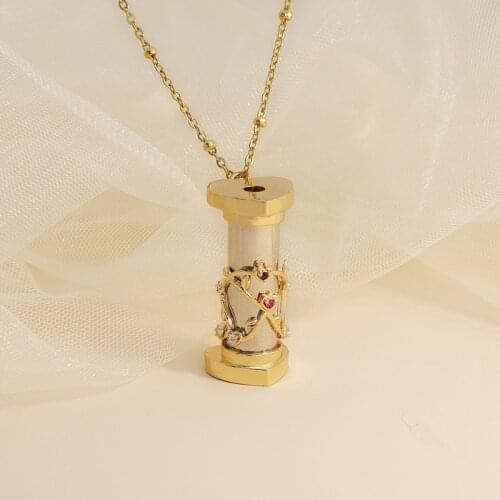 Mini Kaleidoscope Monocle Necklace Fractal 3D DiffractioPendant Necklace Jewelry 634D