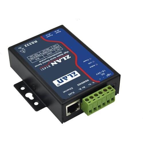 ZLAN5143I Isolation RS232 RS485 RS422 to Ethernet TCP IP Converter Multi-host Modbus Gateway Serial Device Server