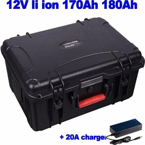 12V 170Ah 180ah Lithium ion li ion battery pack for Outdoor power supply yacht boat thruster trolling motor RV EV + 20A charger