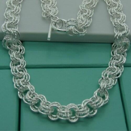 Silver color multi-circle necklaces