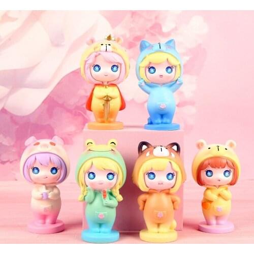 Cartoon Cute Vitality Girl Decoration Creative Animal Blind Box Hand Office Cake Decoration Car Decoration Girl