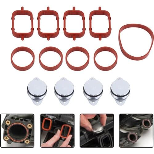 4Pcs Car Set Swirl Flap Bungs 22mm Diesel Metal bungs with intake manifold gaskets kit For BMW M47 E46 320d 330d 525d