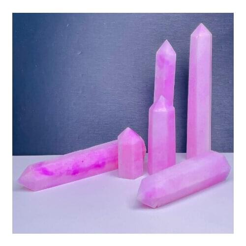 Natural Grind Arenaceous Pink Opal Crystal Wand Point Healing Obelisk Home Decoration