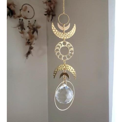 Celestial Crystal Suncatcher - New Home Gift -Boho Home Decor - Moon Sun Catcher,Occult Decor,Witchcraft,Good Luck