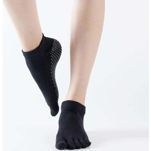 Full-Toe Non-Backless Yoga Socks Ladies Anti-Slip Cotton Quick-Dry High Elastic Skin-Friendly Soft Ballet Dance Yoga Socks