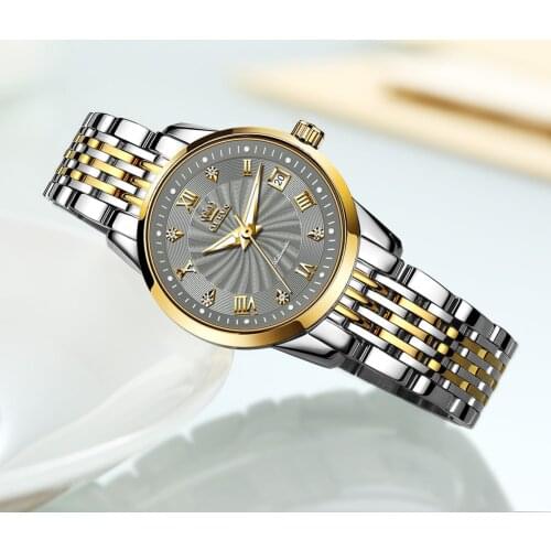 OLEVS Luxury Automatic Mechanical Watch for Women Self Winding Stainless Steel Ladies Watches waterproof business Montre femme