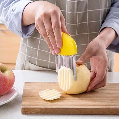 Stainless Steel Vegetable Corrugated Cutter Slicer Potato Chips Corrugated Kitchen Knife wrinkled potato chips potato peeler 1pc