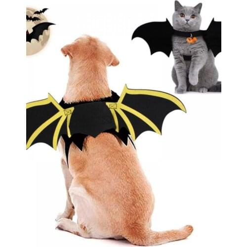 Pet Halloween Cosplay Costume For Dogs/Cats Puppy Kittens Black Bat Wings For Halloween Party Pet Dog Cat Costume S/M/L