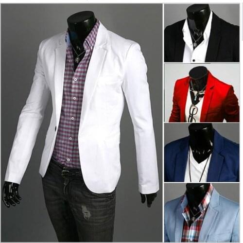 New Arrival Single Button Leisure Slim Blazers Male 2021 Spring Autumn Men Clothing Coat 8Colours Size S-3XL