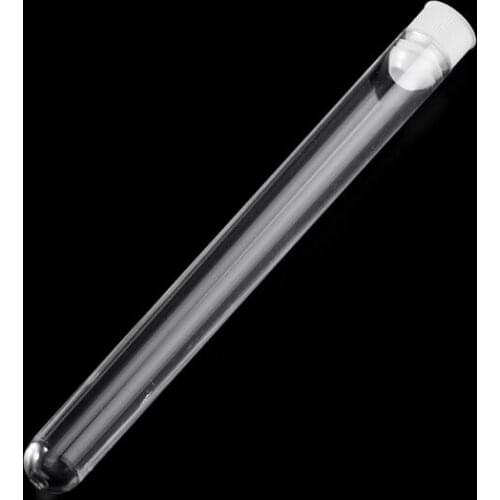 10Pcs Plastic Test Tubes Lab Test Tool With Screw Cap Transparent 15 * 150mm