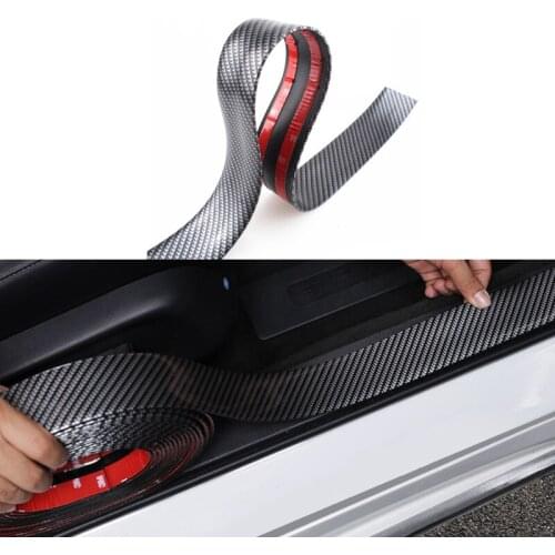 Carbon Fiber Rubber Bumper Strip Door Sill Protector Edge Guard Car Stickers For Mercedes Benz W203 W205 W211 W221 W124 W163