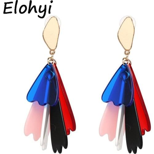 ELOHYI Fashion Statement Resin Tassel Drop Earrings Trend Pendients Earrings For Woman Fashion Earrings Luxury Oorbellen Jewelry