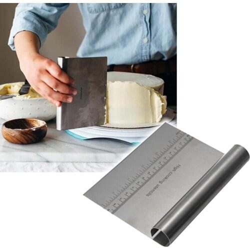 Stainless Steel Scale Line Cake Scraper Pastry Cutters Baking Cooking Dough Fondant Spatulas Edge DIY Baking Decorating Tools