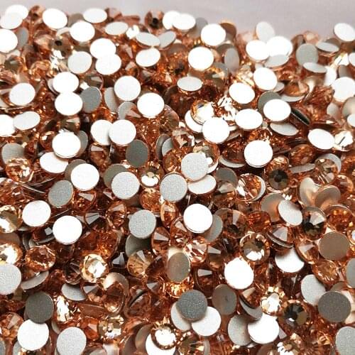 YANRUO 2058NoHF Light Peach FlatBack Rhinestones No Hotfix Crystals Adhesive Rhinestones Stones For Clothes