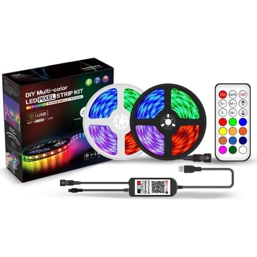 RGB Tape SMD 5050 LED Strip IC 1812 USB Neon Flexible Outdoor Lighting Bluetooth Infrared 21 Keys Remote Control Room Decoration