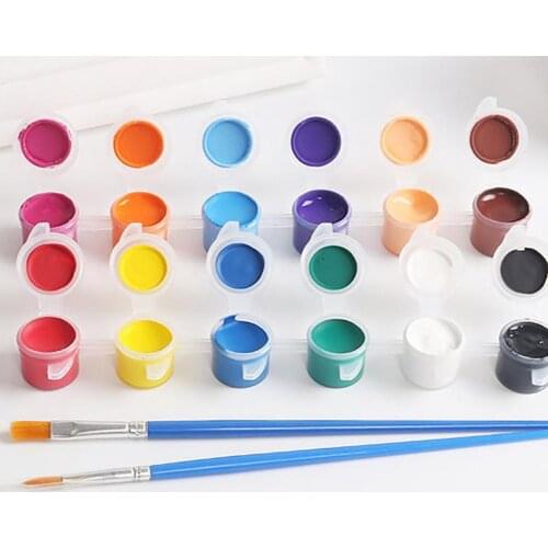 Solid 12 Watercolor Pigment Ceremics Pottery Paint Brush DIY Art Crafts Set gift for children
