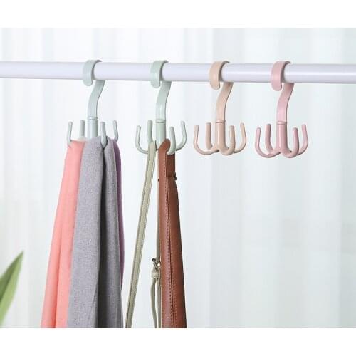 Clothes Rotating Hook Space Saving Bag Holder Hanger Shoes Belt Rack Scarf Hanging Rack Kitchen Bath Shelf Bathroom Organizer