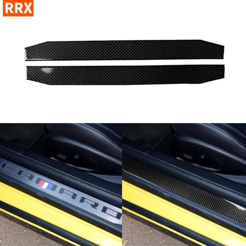 For Chevrolet Camaro 2016 2017 2018 2019 Door Sill Protector Guard Trim Car Accessories for Camaro Carbon Fiber Interior Cover