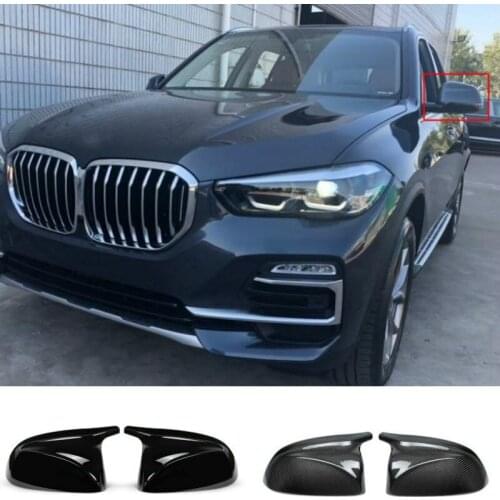 1 Pair For BMW X3 G01 X4 G02 X5 G05 2018 2019 2020+ Carbon Fiber Mirror Cover Side Door Rearview Cover Caps