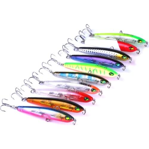 10PCS Fishing Lure Bait Swimbait Jerkbait Pencil 7.5cm 9g Banana Walk Dog Sinking Lures Pencil Surface Stick