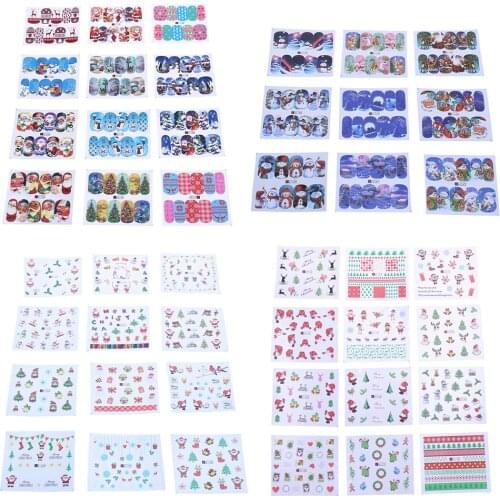 12pcs/set 3D Nails Sticker Geometry Decals Flower Christmas-Pattern DIY Decals Designs Nail Art Manicures Decorations Salon