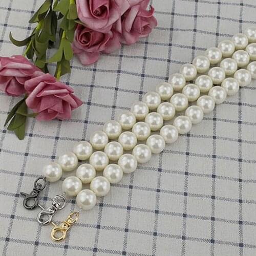 18mm Big Beaded Pearl Chain DIY 30cm-160cm Faux Pearl Bag Strap Replacement Shoulder Crossbody Purse Chain Strap Handle Strong