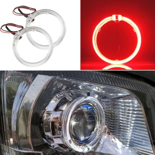 2pcs 12V 6W 720 LM 80mm LED Light Guide Angel Eyes Halo Rings Accessories Red for Car Truck Motorcycle Headlight Retrofit