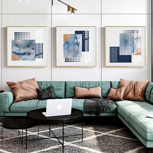 3 Pieces Geometric Abstract Picture Wall Art Canvas Painting Nordic Wall Pictures for Living Room Modern Home Decoration