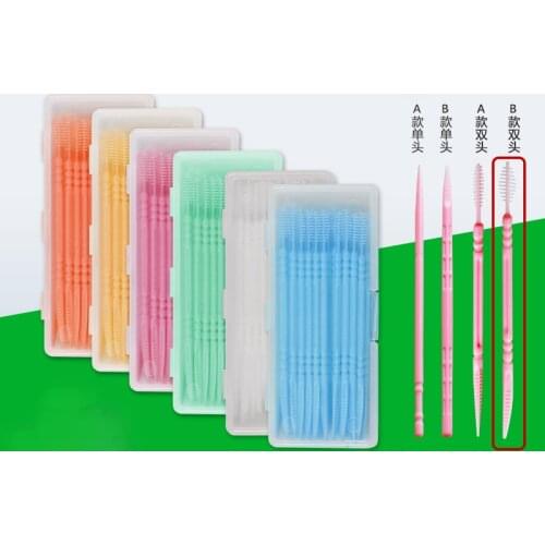 40PCS Toothpicks Double-head Interdental Brushes Teeth Cleaning Brush Dental Floss Pick Toothpick Teeth Sticks Oral Hygiene Care