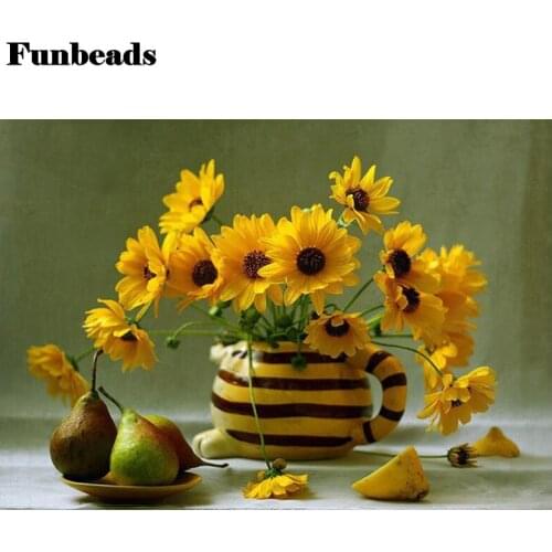 5D DIY Diamond Painting sunflower Cross Stitch Full Square Drill Needlework Diamond Embroidery Mosaic Stickers Wall Art FF867