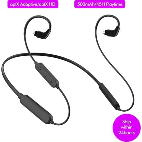 Aptx Adaptive HD QCC5125 Bluetooth5.0 Wireless Module Earphone Upgrade Cable 500mAh Battery 45H Playtime for AS10 ZSN PRO AS16
