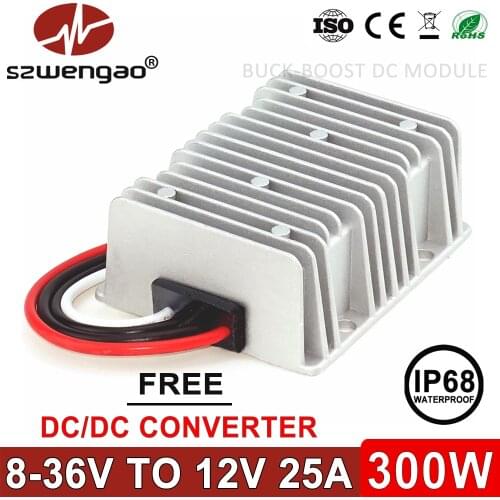 8-40V to 12V 1A 2A 3A 6A 10A 15A 20A 25A Step-up/down DC DC Converter 12 Volt Buck-Boost Voltage Regulator Stabilizer for Cars