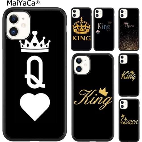 MaiYaCa KING Queen Crown Letter Phone Case Cover For iPhone SE 6s 7 8 plus X XR XS 11 12 pro max Samsung Galaxy S8 S9 S10 shell