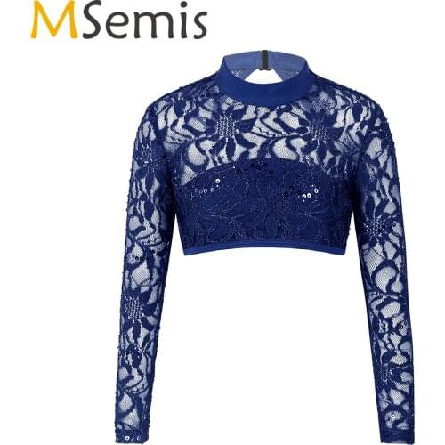 Kid Girls Tops for Dance Ballet Crop Top Long Sleeves Turtleneck Keyhole Back Coat Tops for Ballet Dance Sports Clothes Costumes