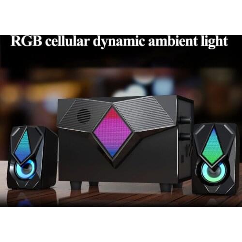 Bluetooth Computer Speaker Multimedia Home Theate Subwoofer LED Light Power Music Center Support For PC Speakers Desktop Laptop