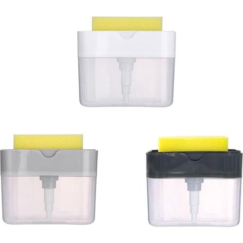 Soap Dispenser Pump With Sponge Manual Press Cleaning Liquid Dispenser Container Manual Press Soap Organizer Kitchen Tool