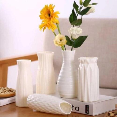Home Decor Plastic Vase Modern Flower Vase Room Decoration European Fresh Style Wedding Decoration Unbreakable Hydroponic Plants