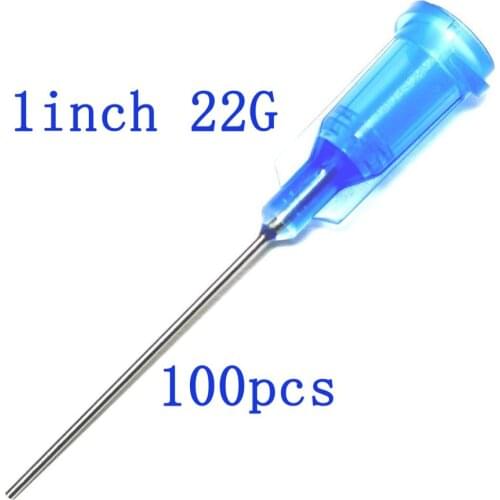 100pcs, Syringe Needle 22Ga Blunt Tip Dispensing Needles with Luer Lock 22Gauge x 1Inch Length,For Industrial Mixing Many Liquid