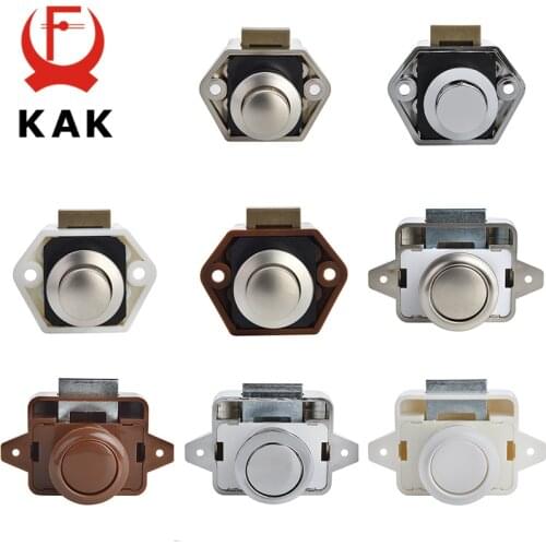 KAK 10pcs Camper Car Push Lock RV Caravan Boat Motor Home Cabinet Drawer Latch Button Locks Furniture Door Lock Hardware