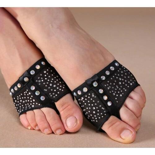 Women Belly Dance Paws,diamond Half Lyrical Shoes,footcover,toe Undies S/m/l/xl 2color