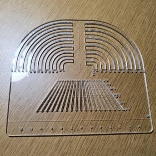 3-in-1 Straight Rounded Ruler Clear Acrylic Stitch Hole Distance Adjusting Ruler Multi Pitch Cut Leathercraft Tool