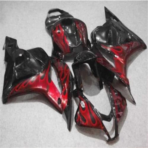 Injection molding ABS full Fairing kit for cbr600rr 2009 2010 2011 2012 CBR 600 RR red flames in black fairings 09-12